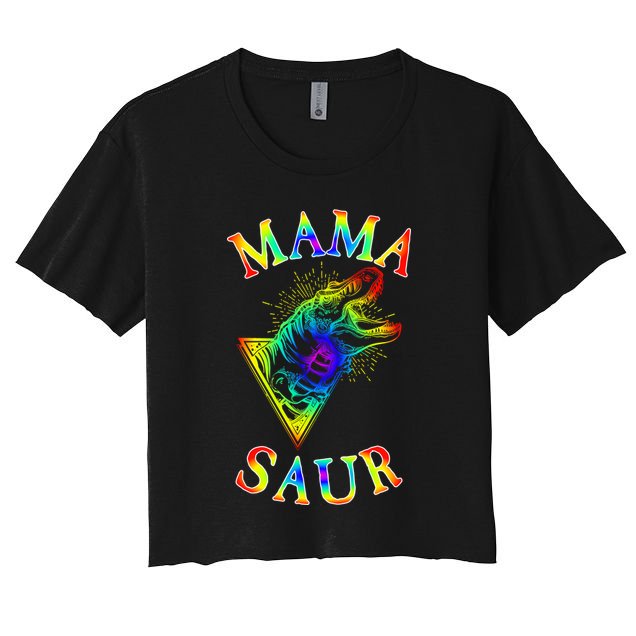 Tie Dye Mama Saur Mamasaurus T-Rex Dinosaur Crop Top