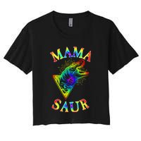 Tie Dye Mama Saur Mamasaurus T-Rex Dinosaur Women's Crop Top Tee