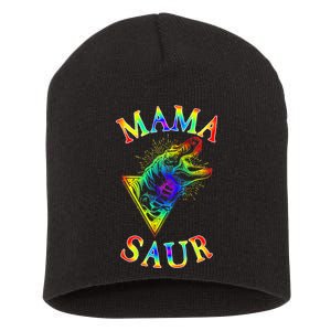 Tie Dye Mama Saur Mamasaurus T-Rex Dinosaur Short Acrylic Beanie