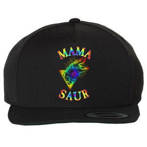 Tie Dye Mama Saur Mamasaurus T-Rex Dinosaur Wool Snapback Cap