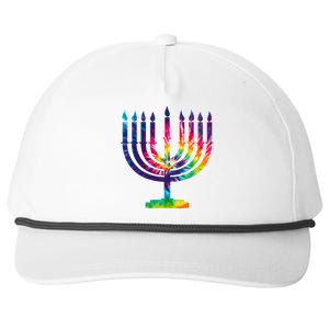 Tie Dye Menorah Hanukkah Chanukah Snapback Five-Panel Rope Hat