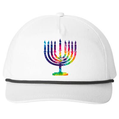 Tie Dye Menorah Hanukkah Chanukah Snapback Five-Panel Rope Hat