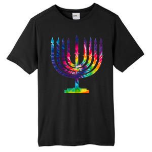 Tie Dye Menorah Hanukkah Chanukah Tall Fusion ChromaSoft Performance T-Shirt