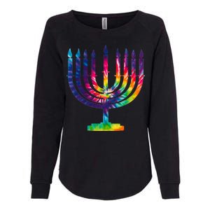 Tie Dye Menorah Hanukkah Chanukah Womens California Wash Sweatshirt