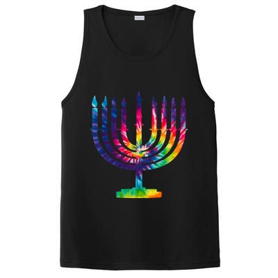 Tie Dye Menorah Hanukkah Chanukah PosiCharge Competitor Tank