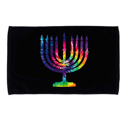 Tie Dye Menorah Hanukkah Chanukah Microfiber Hand Towel