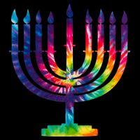 Tie Dye Menorah Hanukkah Chanukah Cropped Pullover Crew