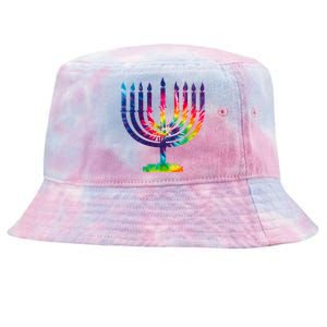 Tie Dye Menorah Hanukkah Chanukah Tie-Dyed Bucket Hat