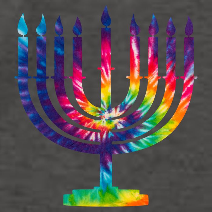 Tie Dye Menorah Hanukkah Chanukah Vector Backpack