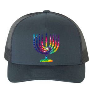 Tie Dye Menorah Hanukkah Chanukah Yupoong Adult 5-Panel Trucker Hat