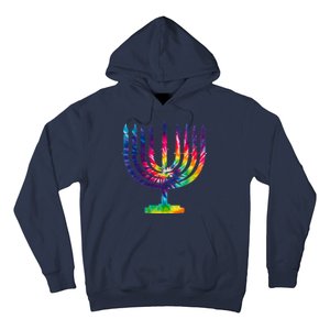 Tie Dye Menorah Hanukkah Chanukah Hoodie