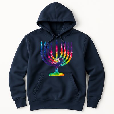 Tie Dye Menorah Hanukkah Chanukah Hoodie