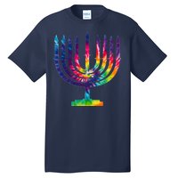 Tie Dye Menorah Hanukkah Chanukah Tall T-Shirt