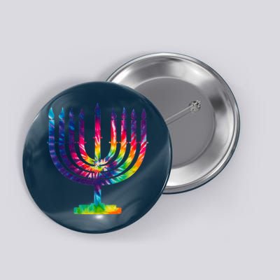 Tie Dye Menorah Hanukkah Chanukah Button