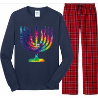 Tie Dye Menorah Hanukkah Chanukah Long Sleeve Pajama Set