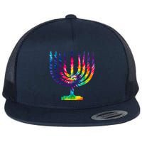 Tie Dye Menorah Hanukkah Chanukah Flatbill Hat