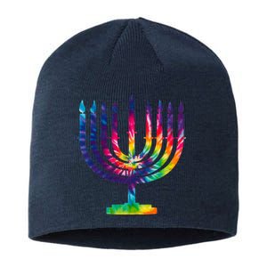 Tie Dye Menorah Hanukkah Chanukah Sustainable Beanie