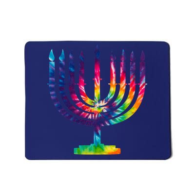 Tie Dye Menorah Hanukkah Chanukah Mousepad