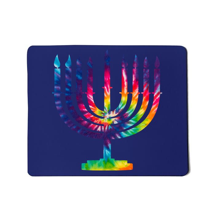 Tie Dye Menorah Hanukkah Chanukah Mousepad