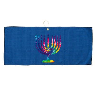 Tie Dye Menorah Hanukkah Chanukah Large Microfiber Waffle Golf Towel