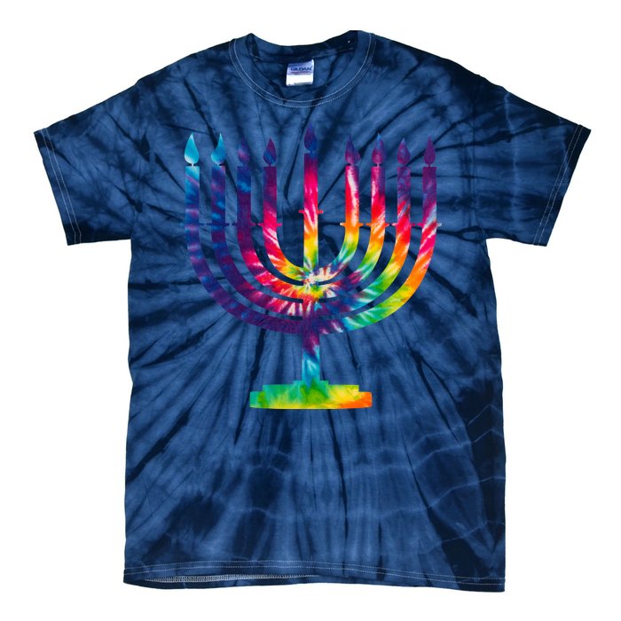 Tie Dye Menorah Hanukkah Chanukah Tie-Dye T-Shirt