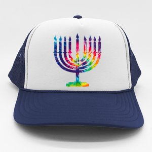 Tie Dye Menorah Hanukkah Chanukah Trucker Hat