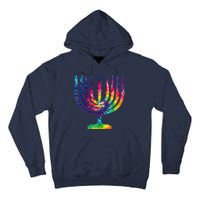 Tie Dye Menorah Hanukkah Chanukah Tall Hoodie