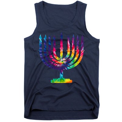 Tie Dye Menorah Hanukkah Chanukah Tank Top