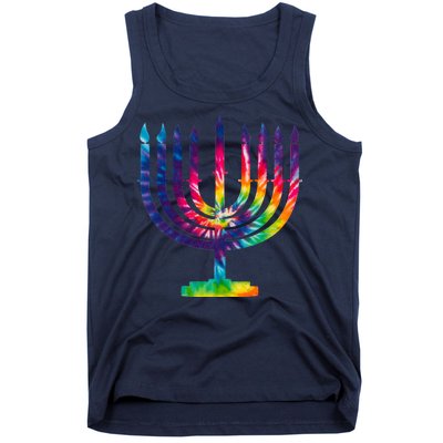 Tie Dye Menorah Hanukkah Chanukah Tank Top