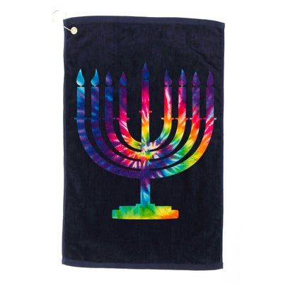 Tie Dye Menorah Hanukkah Chanukah Golf Towel