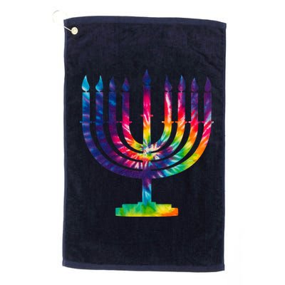 Tie Dye Menorah Hanukkah Chanukah Platinum Collection Golf Towel