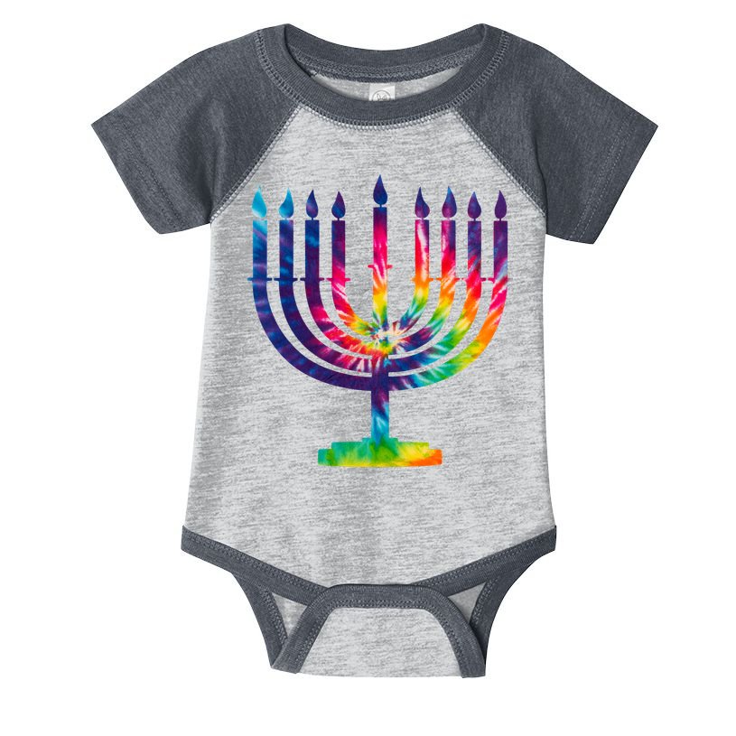 Tie Dye Menorah Hanukkah Chanukah Infant Baby Jersey Bodysuit