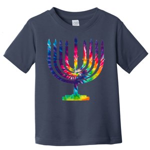 Tie Dye Menorah Hanukkah Chanukah Toddler T-Shirt