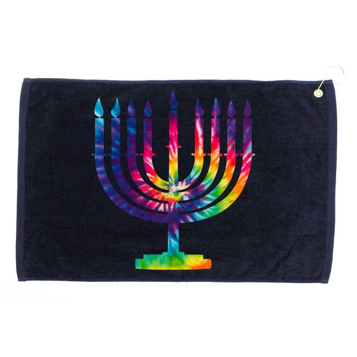 Tie Dye Menorah Hanukkah Chanukah Grommeted Golf Towel