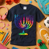 Tie Dye Menorah Hanukkah Chanukah Kids T-Shirt