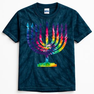 Tie Dye Menorah Hanukkah Chanukah Kids Tie-Dye T-Shirt