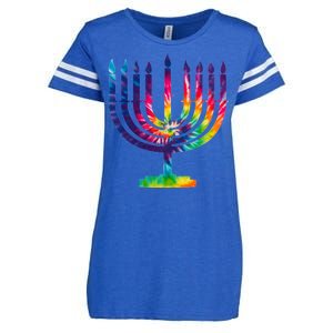 Tie Dye Menorah Hanukkah Chanukah Enza Ladies Jersey Football T-Shirt