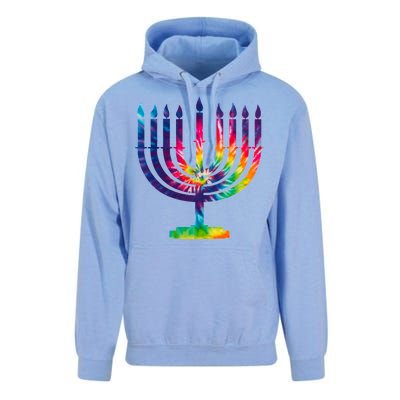 Tie Dye Menorah Hanukkah Chanukah Unisex Surf Hoodie