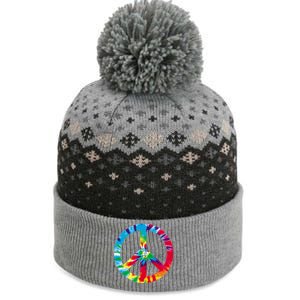 Tie Dye Peace Sign The Baniff Cuffed Pom Beanie