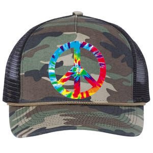 Tie Dye Peace Sign Retro Rope Trucker Hat Cap