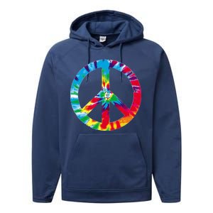 Tie Dye Peace Sign Performance Fleece Hoodie