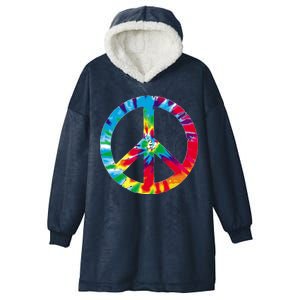 Tie Dye Peace Sign Hooded Wearable Blanket