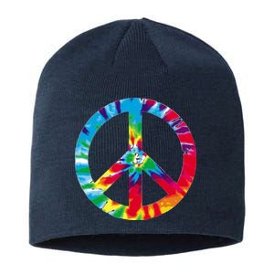 Tie Dye Peace Sign Sustainable Beanie