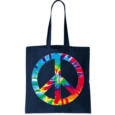 Tie Dye Peace Sign Tote Bag