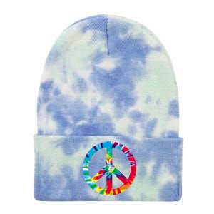 Tie Dye Peace Sign Tie Dye 12in Knit Beanie