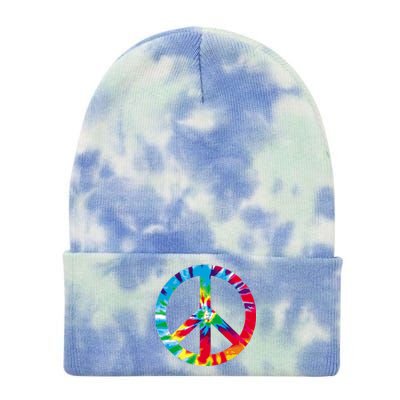 Tie Dye Peace Sign Tie Dye 12in Knit Beanie