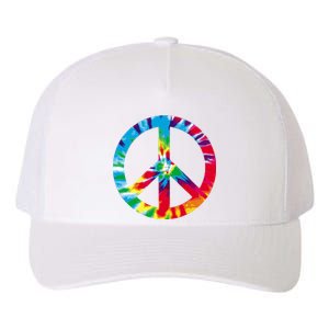 Tie Dye Peace Sign Yupoong Adult 5-Panel Trucker Hat