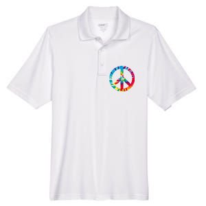 Tie Dye Peace Sign Men's Origin Performance Piqué Polo