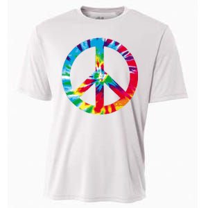 Tie Dye Peace Sign Cooling Performance Crew T-Shirt