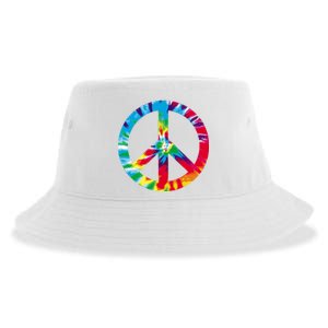 Tie Dye Peace Sign Sustainable Bucket Hat